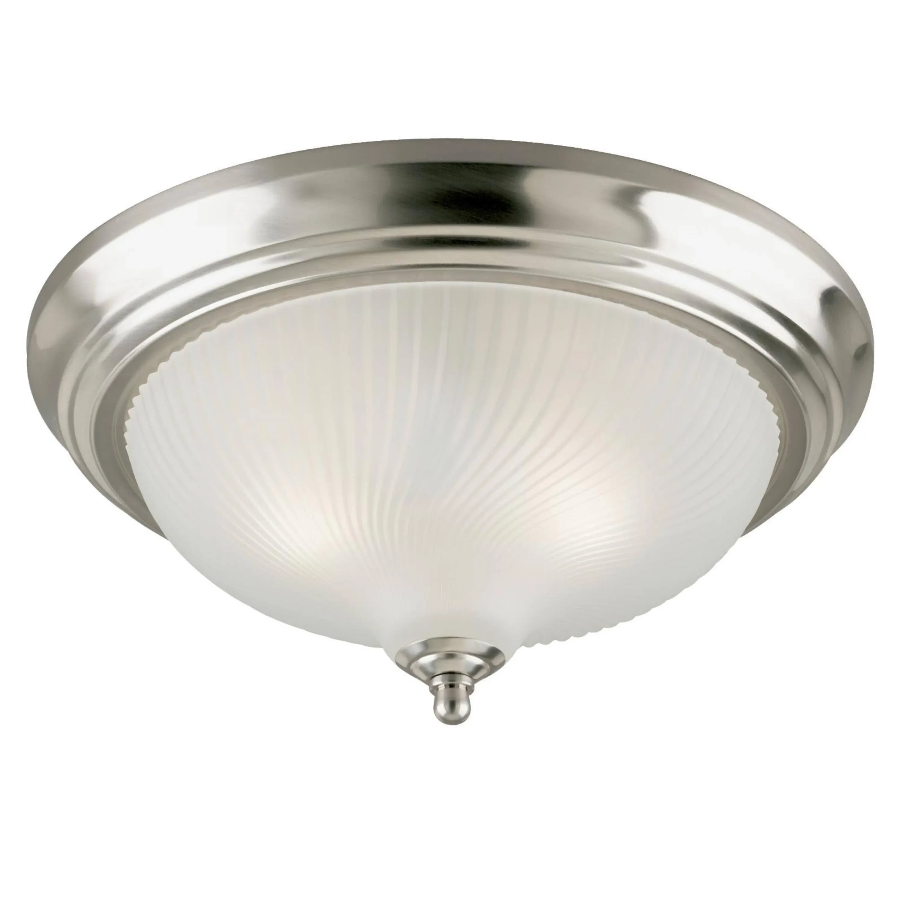 Westinghouse 6430600 Three-Light Flush-Mount Interior Ceiling Fixture, Brushed Nickel Finish with Frosted Swirl Glass