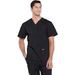 Scrubs Cherokee Workwear Professionals Men V Neck Top WW695 BLK Black Free Ship