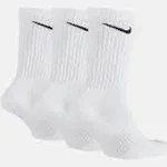 Nike Everyday Cushion Crew Training Socks (3 Pair) Size M (White)