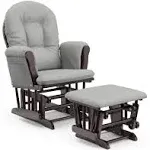 Storkcraft - Hoop Glider and Ottoman - Espresso/Light Gray