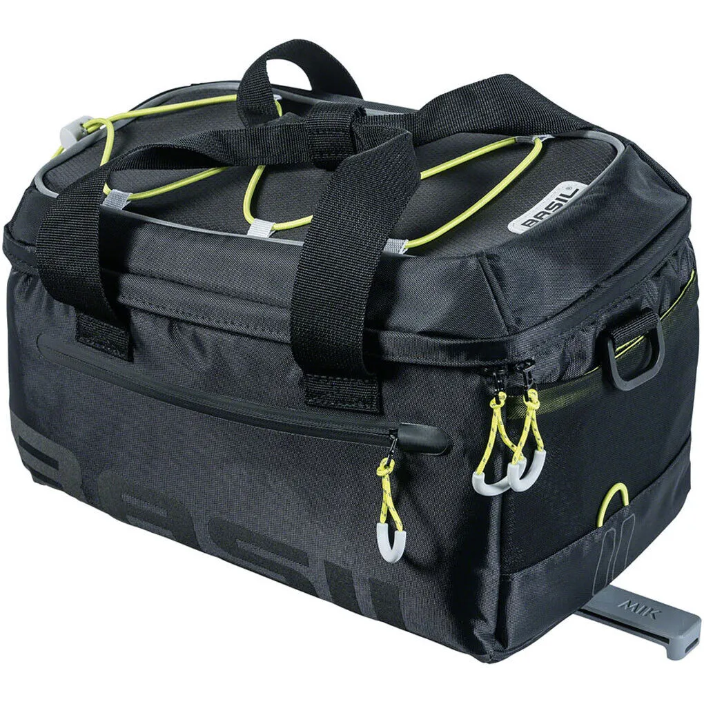 Basil Miles Trunk Bag - 7L, MIK Mount , Black/Lime