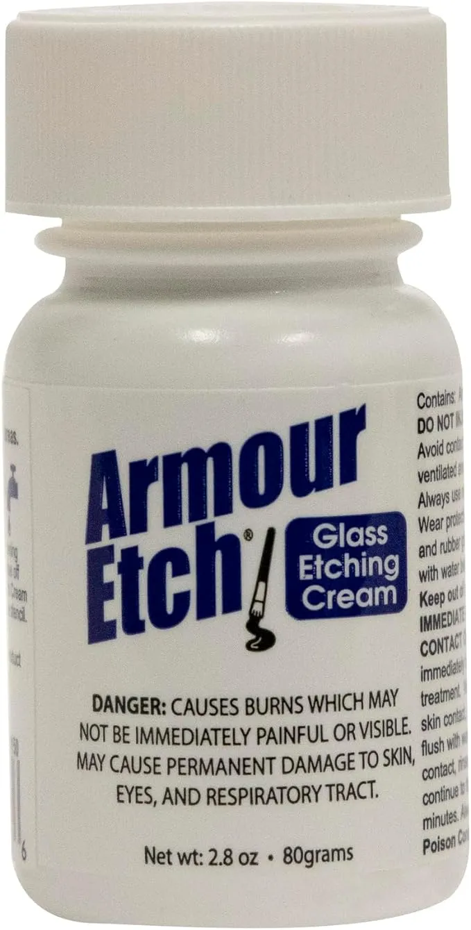 Armour Etch Glass Etching Cream - Create Stunning Designs on Glass Surfaces - Etching Cream for Glass by Armour Products - 2.8 oz Net Weight