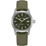 Men's Khaki Field Textile Green Dial Watch