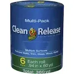 Duck Clean Release Painter's Tape - 6 PK - Blue - 0.94 in x 60 yd