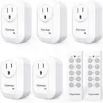 Syantek Wireless Remote Control Outlet Switch Kit - 5 Outlets, 2 Remotes, 100ft Range