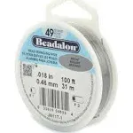 Beadalon 49-Strand Bead Stringing Wire 0.018-inch Bright 100-Feet