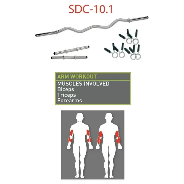 Marcy Impex Standard Curl Bar and Dumbbell Handle Combo: SDC-10.1