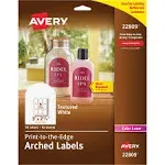 Avery Arched Labels, Print to the Edge, Permanent Adhesive, Textured Matte, 2-1/4" x 3", 90 Labels (22809)