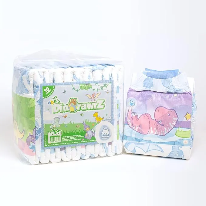 ABUniverse DinoRawrZ Diapers (Medium) Medium (Pack of 10)