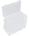 Bead Organizer 36 Grids 4 Pack Clear Plastic Parts Organizer Box 3600 Tackle ...