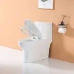 HOROW HR-ST076W One Piece Elongated Toilet Single Side Flush Soft Close Seat