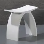 ALFI Brand ABST77 Arched White Matte Solid Surface Resin Bathroom / Shower Stool