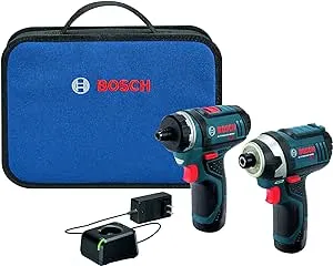 BOSCH 12V Max Cordless 2-Tool Combo Kit with Two-Speed Pocket Driver, Impact Driver and (2) 2 Ah Batteries (CLPK27-120)