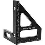 KETIPED Imperial 3D Multi-Angle Measuring Ruler,45/90 Degree Aluminum Alloy Woodworking Square Protractor, Miter Triangle Ruler High Precision