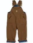 Carhartt Canvas Bib Overall Flannel-Lined Carhartt Brown 4T