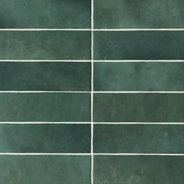 Bedrosians Cloe Gloss Ceramic Tile 2.5" x 8", Green (76-Pack, 10.64 sf)