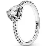 Pandora Elevated Heart Ring Size 7, Silver