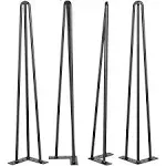 VEVOR Hairpin Table Legs Black Set of 4 Desk Legs Each 220lbs Capacity Hairpin Desk Legs 3 Rods for Bench Desk