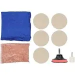 Glass Polishing Kit Car Windscreen Glass Scratch Remover 100g Cerium Oxide Powder Polishing Kit Wheels Set Polish Pads