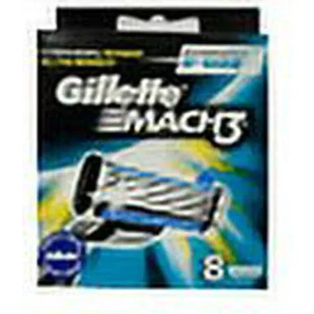 Gillette Mach3 Refill Cartridge Razor Blades for Mach 3, 8 Count 