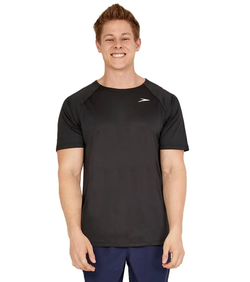 Speedo Men's Short Sleeve Swim T-Shirt, XL, Anthracite