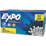 Expo Low Odor Dry Erase Markers, Ultra Fine Tip - Office Pack, Black, 36/Pack