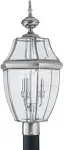 Generation Lighting Lancaster Three Light Outdoor Post Lantern - Antique Brushed Nickel - 8239-965