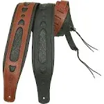 Levy's Leathers PM31-WAL 3″ Wide Walnut Veg-Tan Leather Guitar Strap - Walnut