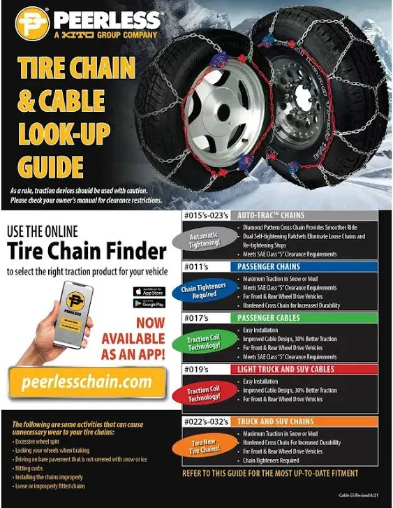 Peerless Chain Company AutoTrac Light Truck/SUV Tire Chains, 0232410