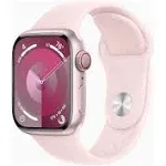 Apple Watch Series 9 - 41mm - GPS - Pink Aluminum Case - Light Pink Sport Band - M/L