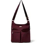 Baggallini On Track Zip Crossbody with RFID Phone Wristlet - Dark Cherry