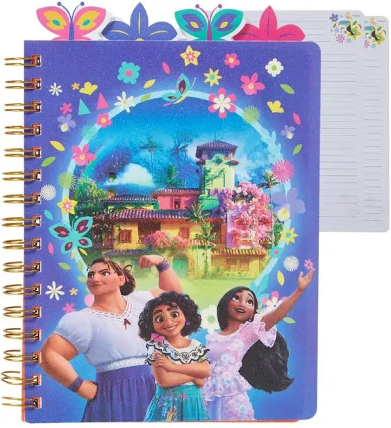 Innovative Designs Disney Encanto Tab Journal Notebook, Spiral Bound, 96 Lined Pages, 8 x 7 inches, Purple