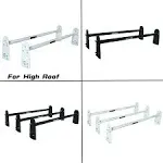 AA-Racks Model X316 Hightop 2 Bar Rain-Gutter Roof Rack Heavy-Duty Adjustable Steel High Roof Rack Matte White