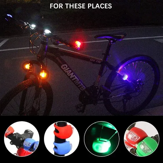 Bicycle Lights Set, Silicone LED Bike Light Clip On Bicycle Lights,Waterproof Back Bicycle Taillights Headlight for Night Riding Cycling Safety