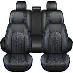 Huidasource FF05 - Full Set Car Seat Covers, 5 Piece Set, Black/Blue