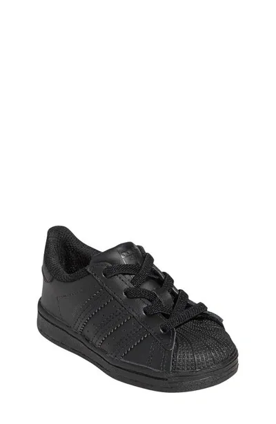 Shop Adidas Originals Superstar Sneaker In Black/ Black/ Black