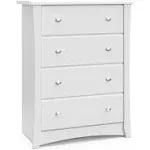 Stork Craft Crescent 4-Drawer Dresser - White