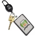 Super Heavy Duty Sidekick Retractable Badge and Key Reel - Carabiner Clip - with Three Card ID Badge Holder (Holds 3 I'd Badges) by Specialist ID