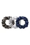 Slip Pure Silk Large Scrunchies, 3-Pack Midnight