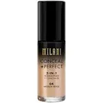 Milani Perfect 2-in-1 Foundation Plus Concealer, 04 Medium Beige (1 fl oz)