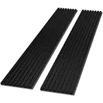 FurniFusion Acoustic Wood Wall Panels, 2 Pack 94.49” x 12.6” Soundproof Wall Panels, Wood Slat Wall Panels for Wall Decor (Black)