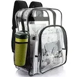 Nausear Clear Backpack Heavy Duty Large PVC Transparent Backpack See Through Backpack for Sports