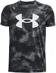 Under Armour Boys Black Tech Big Logo Printed Short Sleeve