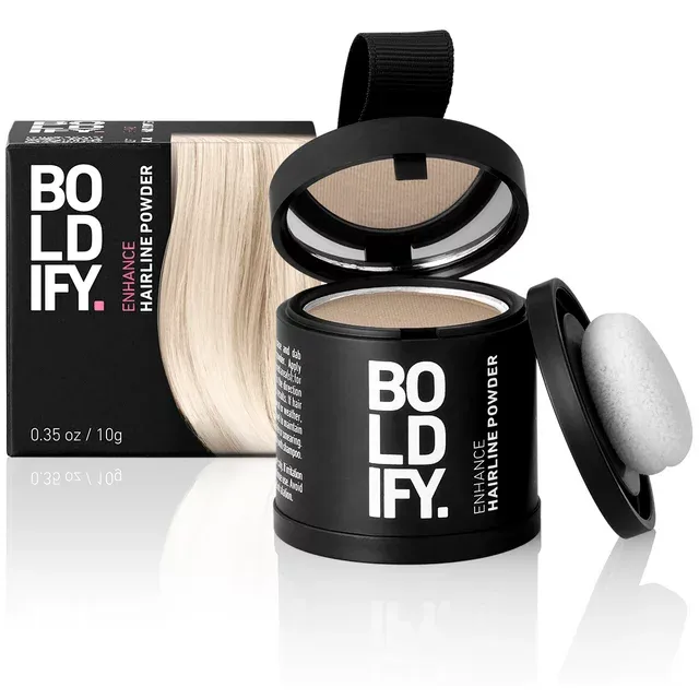 BOLDIFY Hairline Powder, Root Touch up Powder, Unisex Concealer, 48 Hour Stain-Proof (Medium Blonde)