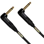 Mogami Gold Instrument Right-Angle 1/4" TS Pedal Cable - 6 in