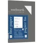 Southworth 25% Cotton Linen Business Paper, White, Letter (8.5" x 11"), 100 Sheets Per Pack, 24 Lb, 94 Brightness