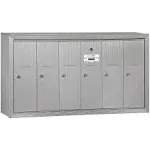 Salsbury Industries 3506ASU Vertical Mailbox - 6 Doors - Aluminum - Surface Mounted - USPS Access