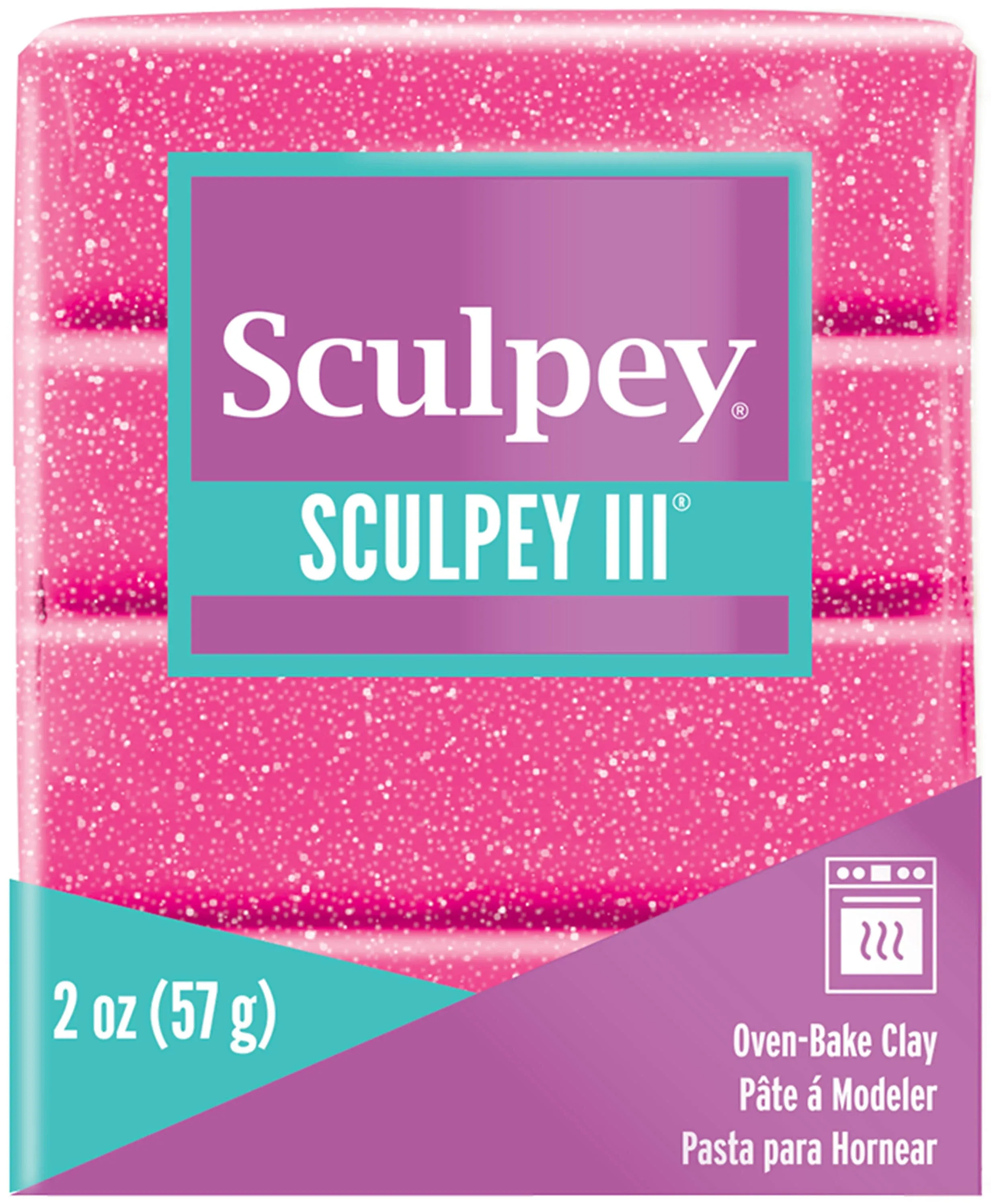 Sculpey III Clay 2 oz Pink Glitter