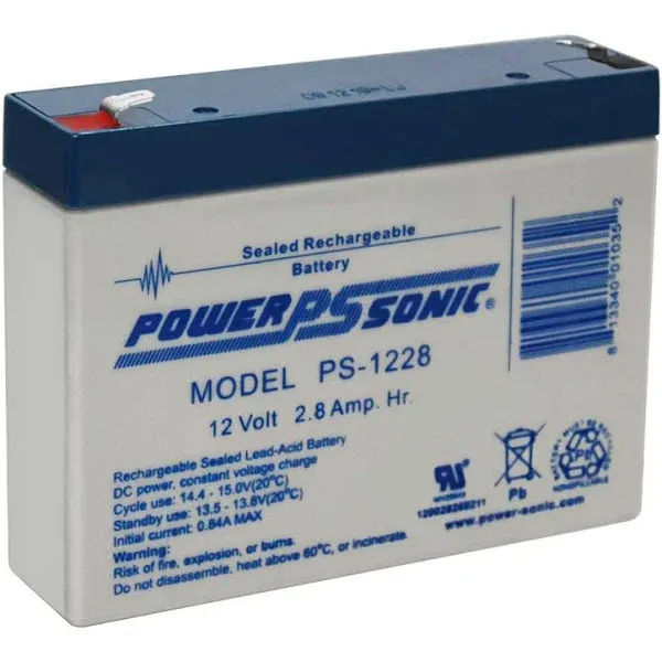 Power Sonic 12V 2.8Ah SLA Replacement Battery for Leoch LP12-2.8