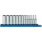 GEARWRENCH 13 Pc. 1/4" Drive 12 Pt. Deep Socket Set, Metric - 80308